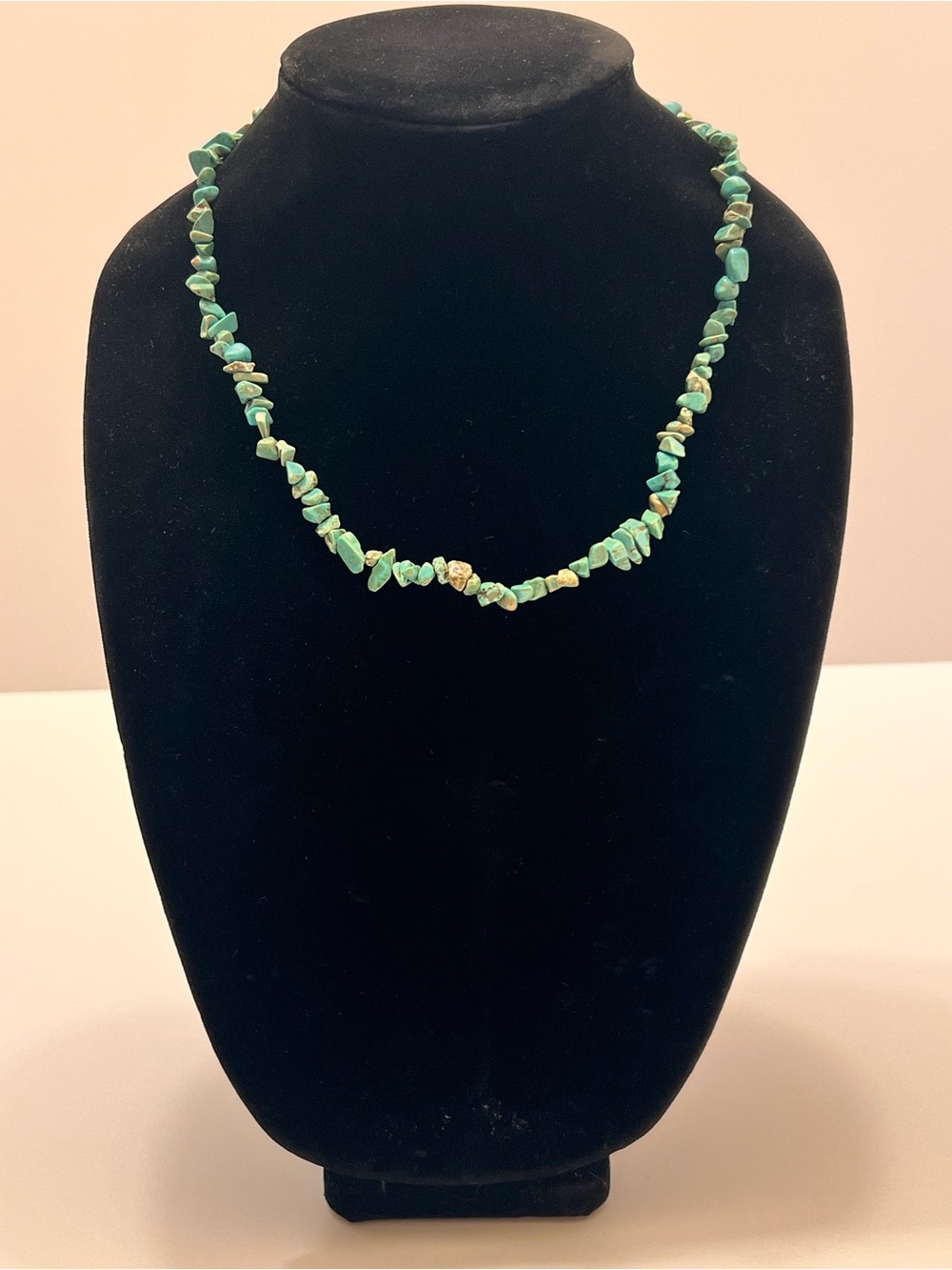 Turquoise Chip Bead Necklace - Delicate Green-Turquoise Strand